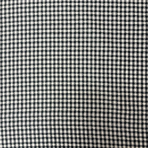 Deadstock Black & White Pattern Gingham Lightweight Polycotton Fabric