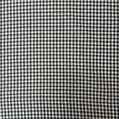 Deadstock Black & White Pattern Gingham Lightweight Polycotton Fabric