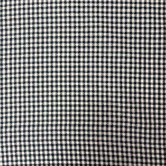 Deadstock Black & White Pattern Gingham Lightweight Polycotton Fabric