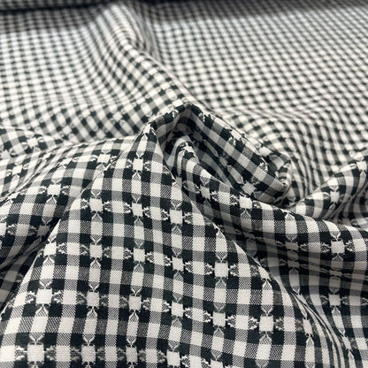 Deadstock Black & White Pattern Gingham Lightweight Polycotton Fabric