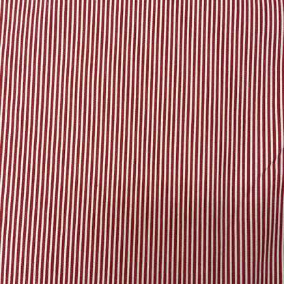 Deadstock Red & White Stripe Stretch Cotton Twill Fabric