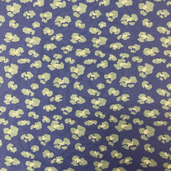 Deadstock Tubular Blue Leopard Print Cotton Jersey Knit Fabric