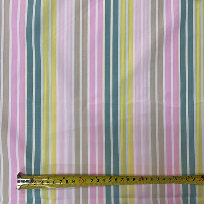 Deadstock Pastel Multi Stripe Cotton Shirting Fabric