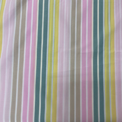 Deadstock Pastel Multi Stripe Cotton Shirting Fabric