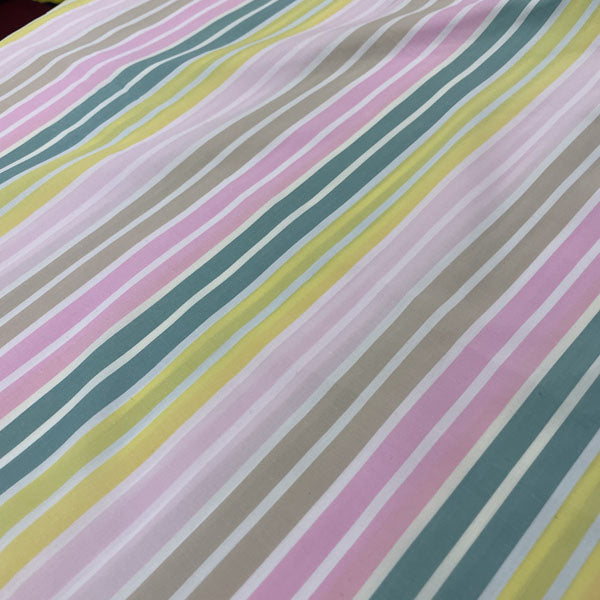 Deadstock Pastel Multi Stripe Cotton Shirting Fabric