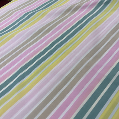 Deadstock Pastel Multi Stripe Cotton Shirting Fabric