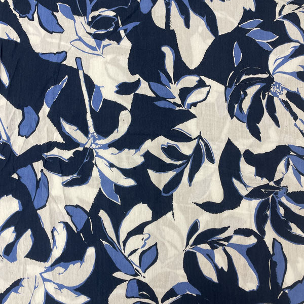 Deadstock Tropical Large Floral Viscose Crepe Fabric