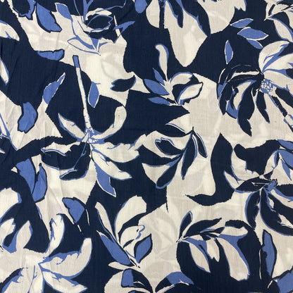Deadstock Tropical Large Floral Viscose Crepe Fabric