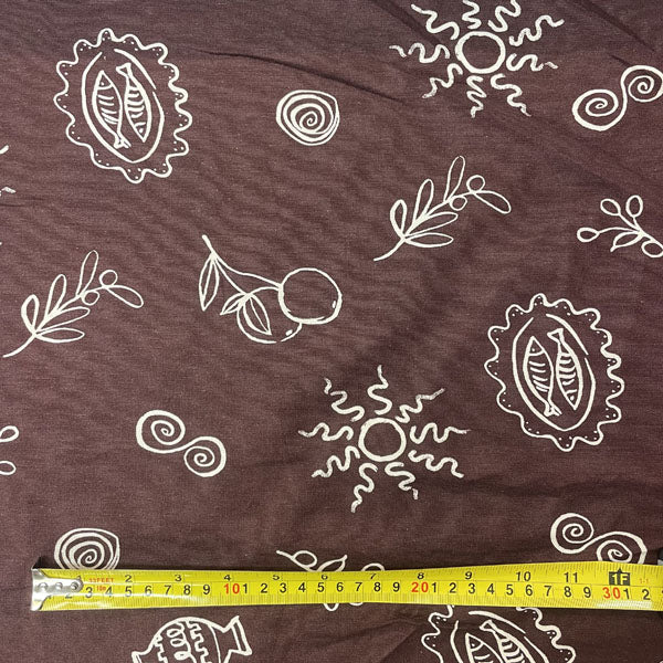 Deadstock Mediterranean Holiday Print Modal Viscose Fabric