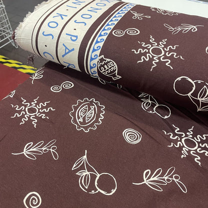 Deadstock Mediterranean Holiday Print Modal Viscose Fabric