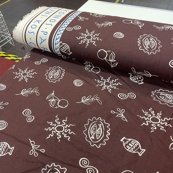 Deadstock Mediterranean Holiday Print Modal Viscose Fabric