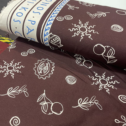 Deadstock Mediterranean Holiday Print Modal Viscose Fabric