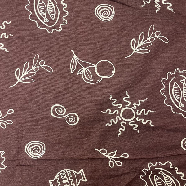 Deadstock Mediterranean Holiday Print Modal Viscose Fabric