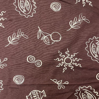 Deadstock Mediterranean Holiday Print Modal Viscose Fabric