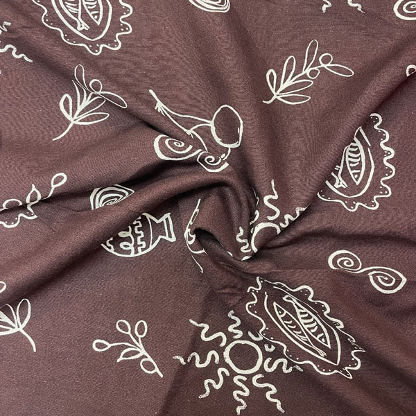 Deadstock Mediterranean Holiday Print Modal Viscose Fabric
