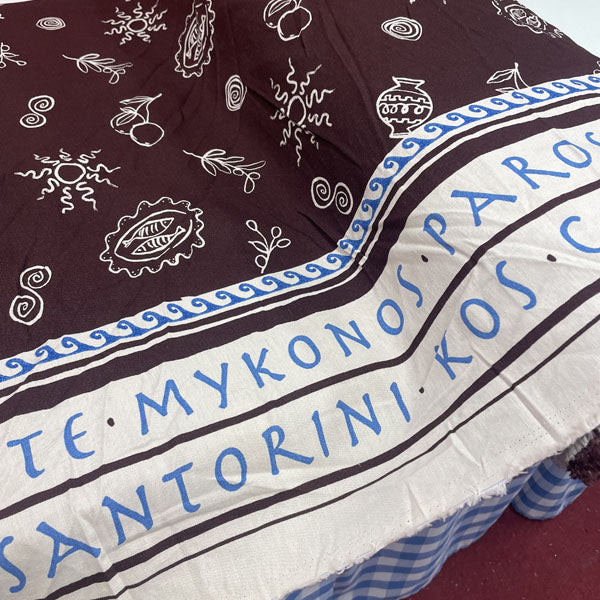 Deadstock Mediterranean Holiday Print Modal Viscose Fabric
