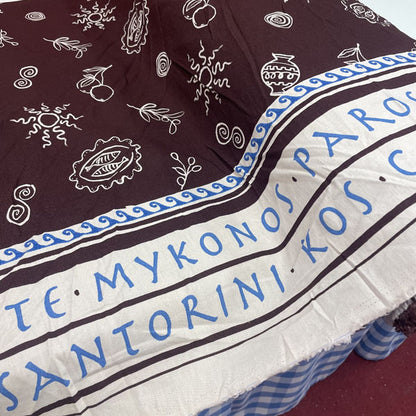 Deadstock Mediterranean Holiday Print Modal Viscose Fabric