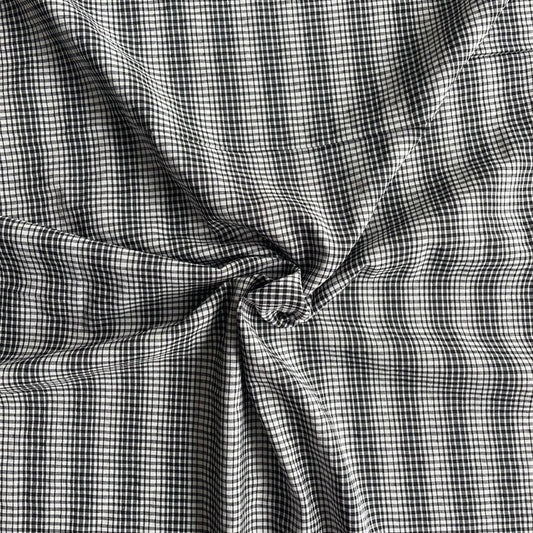 Micro Black Check Lightweight Polycotton Deadstock Fabric