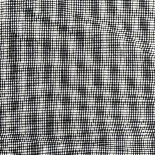 Micro Black Check Lightweight Polycotton Deadstock Fabric