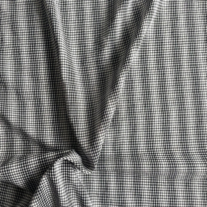 Micro Black Check Lightweight Polycotton Deadstock Fabric