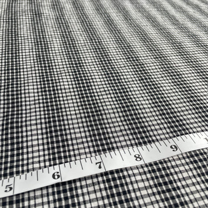 Micro Black Check Lightweight Polycotton Deadstock Fabric