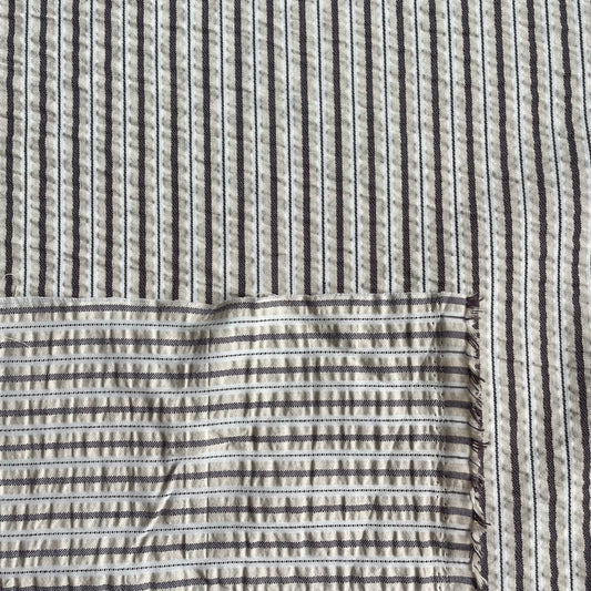 Seersucker Stripes Cotton Polyester Mix Deadstock Fabric