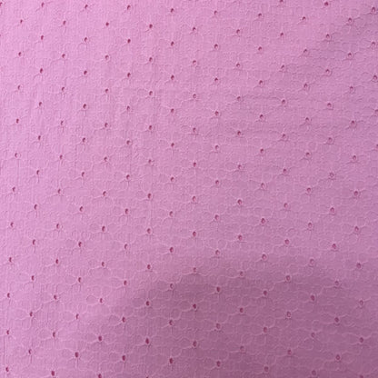 Deadstock Baby Pink Floral Broderie Anglaise Cotton Fabric