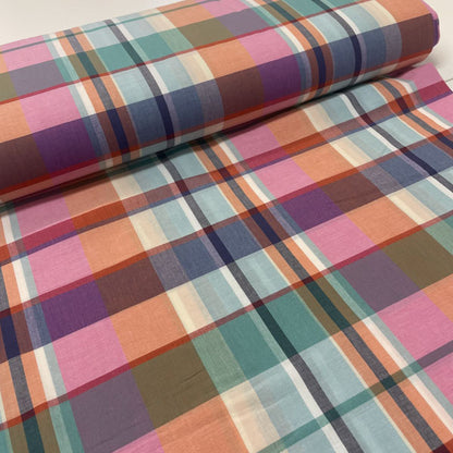 Deadstock Yarn Dyed Multi-Coloured Check Cotton Fabric