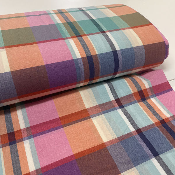 Deadstock Yarn Dyed Multi-Coloured Check Cotton Fabric