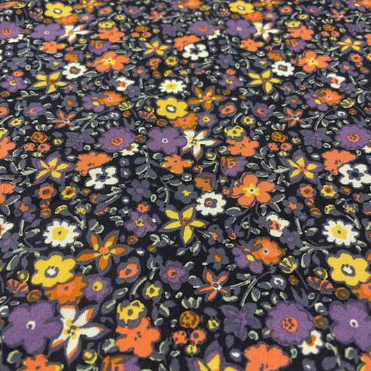Deadstock Ditsy Autumn Floral Cotton Viscose Dress Fabric