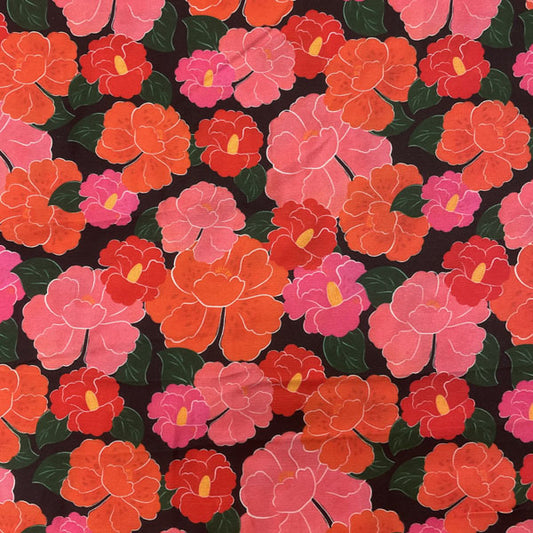 Deadstock Large Red & Pink Floral Cotton Fabric