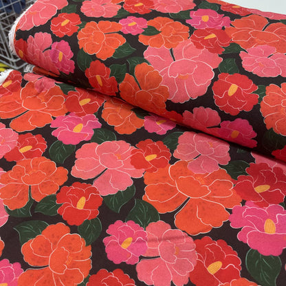Deadstock Large Red & Pink Floral Cotton Fabric
