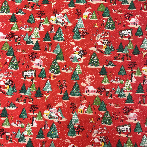 Deadstock Cath Kidston Love Joy Christmas Print 100% Cotton Brushed Fabric