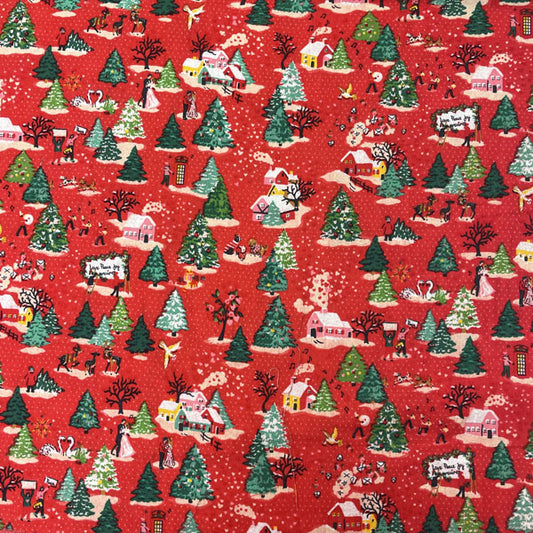 Deadstock Cath Kidston Love Joy Christmas Print 100% Cotton Brushed Fabric