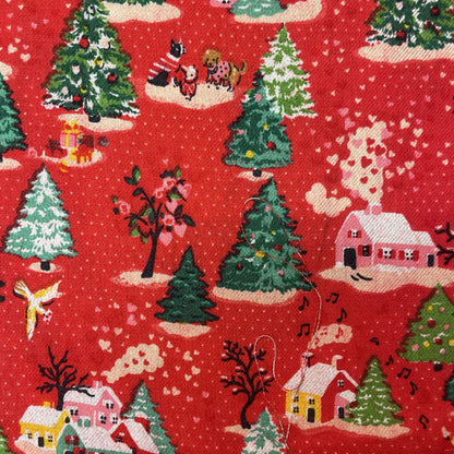 Deadstock Cath Kidston Love Joy Christmas Print 100% Cotton Brushed Fabric