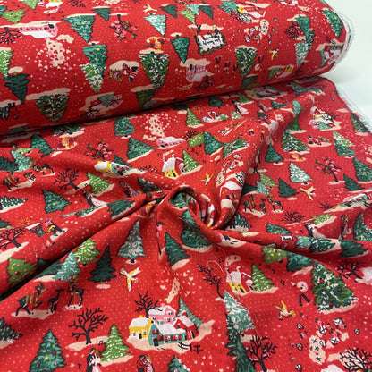 Deadstock Cath Kidston Love Joy Christmas Print 100% Cotton Brushed Fabric