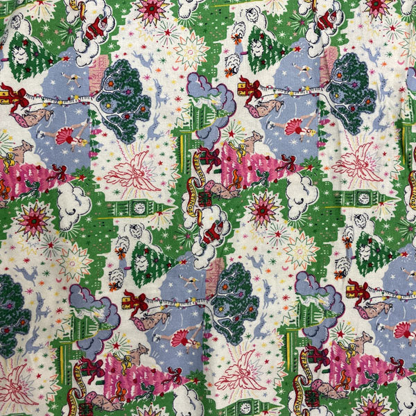 Deadstock Cath Kidston Christmas Sky Print 100% Cotton Brushed Fabric