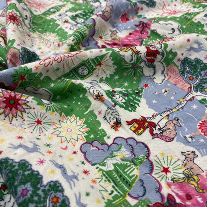 Deadstock Cath Kidston Christmas Sky Print 100% Cotton Brushed Fabric