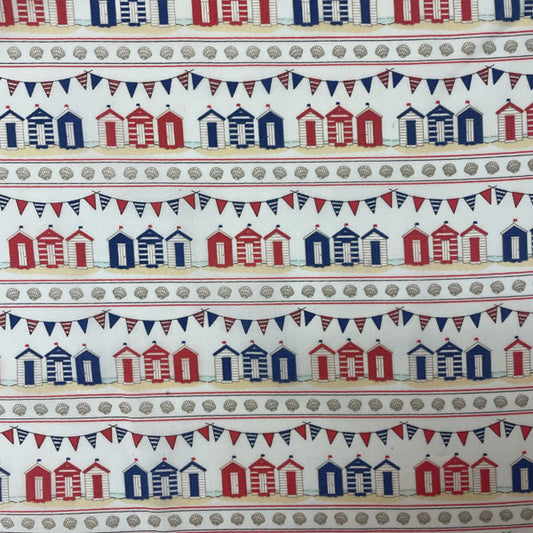 Beach Hut Printed Craft Polycotton