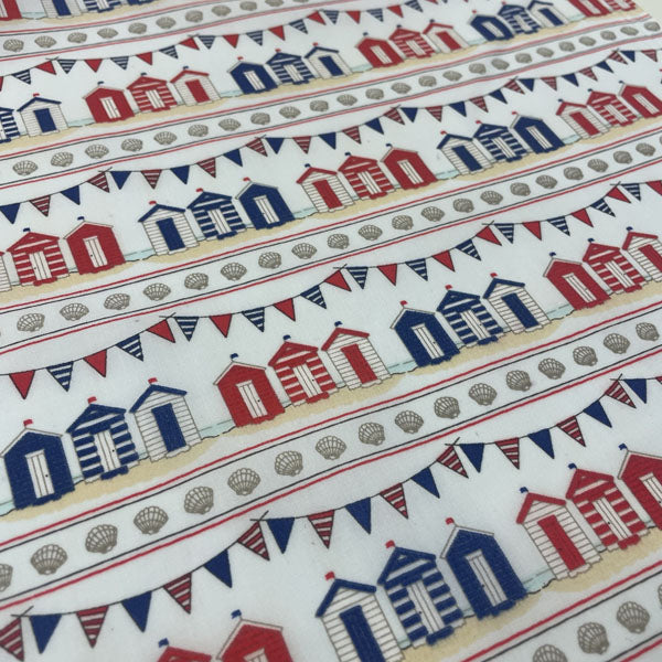 Beach Hut Printed Craft Polycotton