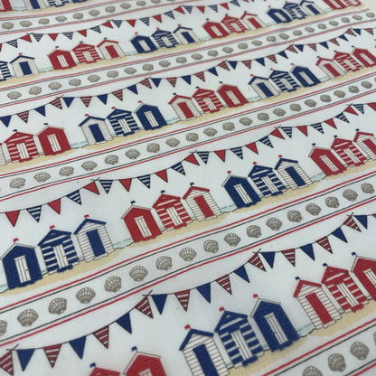 Beach Hut Printed Craft Polycotton