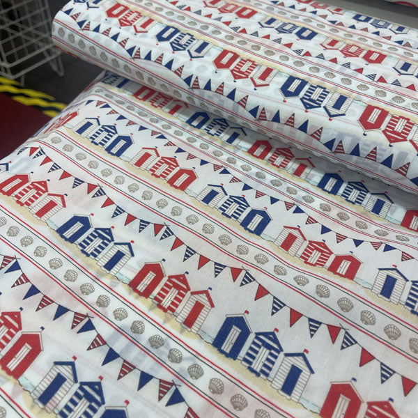 Beach Hut Printed Craft Polycotton