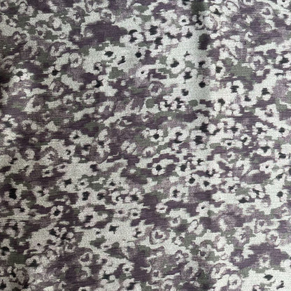 Deadstock Abstract Floral Moss Green & Purple Crinkle Luxe Fabric