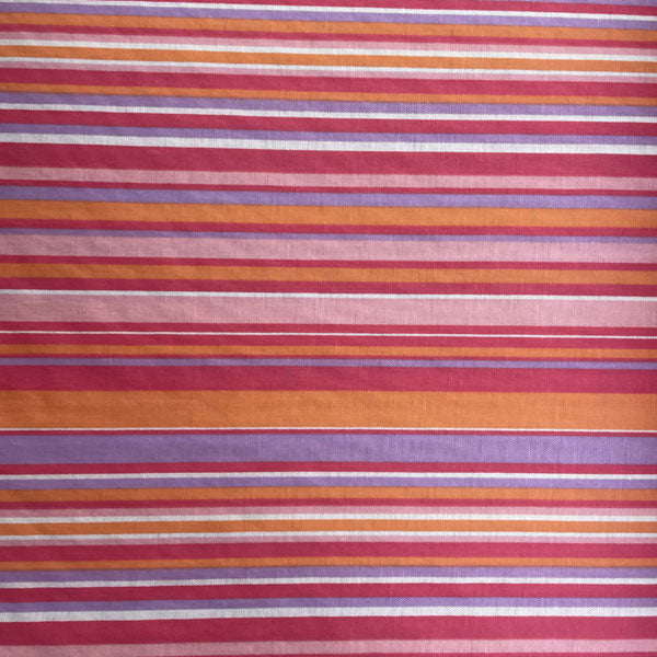 Deadstock Pink, Purple & Orange Striped Eco Viscose Fabric
