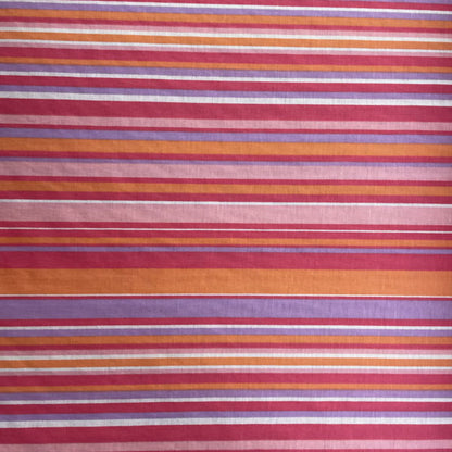 Deadstock Pink, Purple & Orange Striped Eco Viscose Fabric