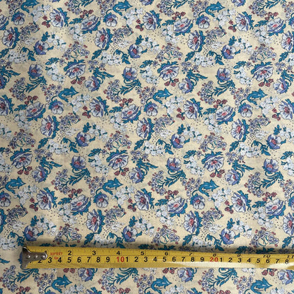 Deadstock Cream Vintage Floral 100% Cotton Fabric