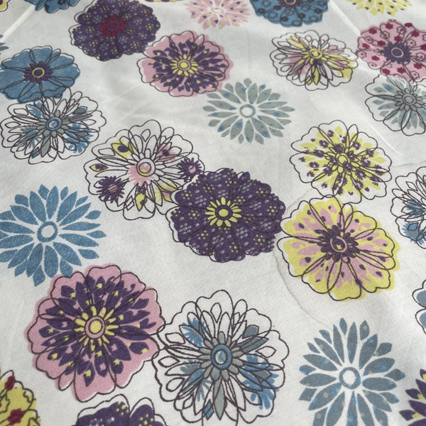 Deadstock Groovy Line Drawn Floral 100% Cotton Fabric