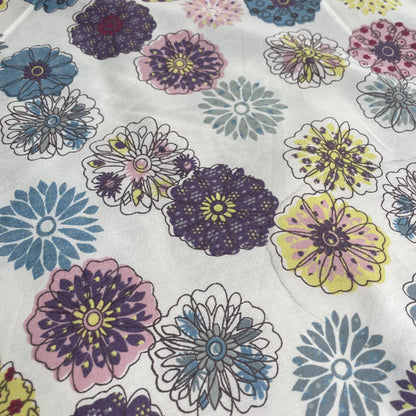 Deadstock Groovy Line Drawn Floral 100% Cotton Fabric
