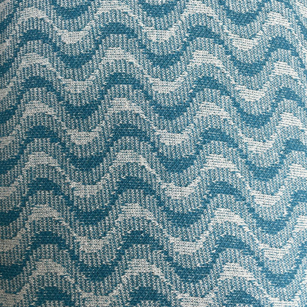 Deadstock Turquoise Wave Recycled Cotton Jersey Knit Fabric