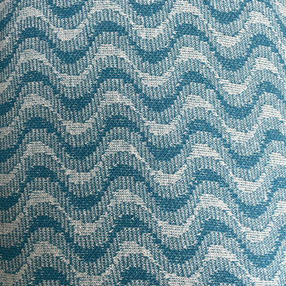 Deadstock Turquoise Wave Recycled Cotton Jersey Knit Fabric